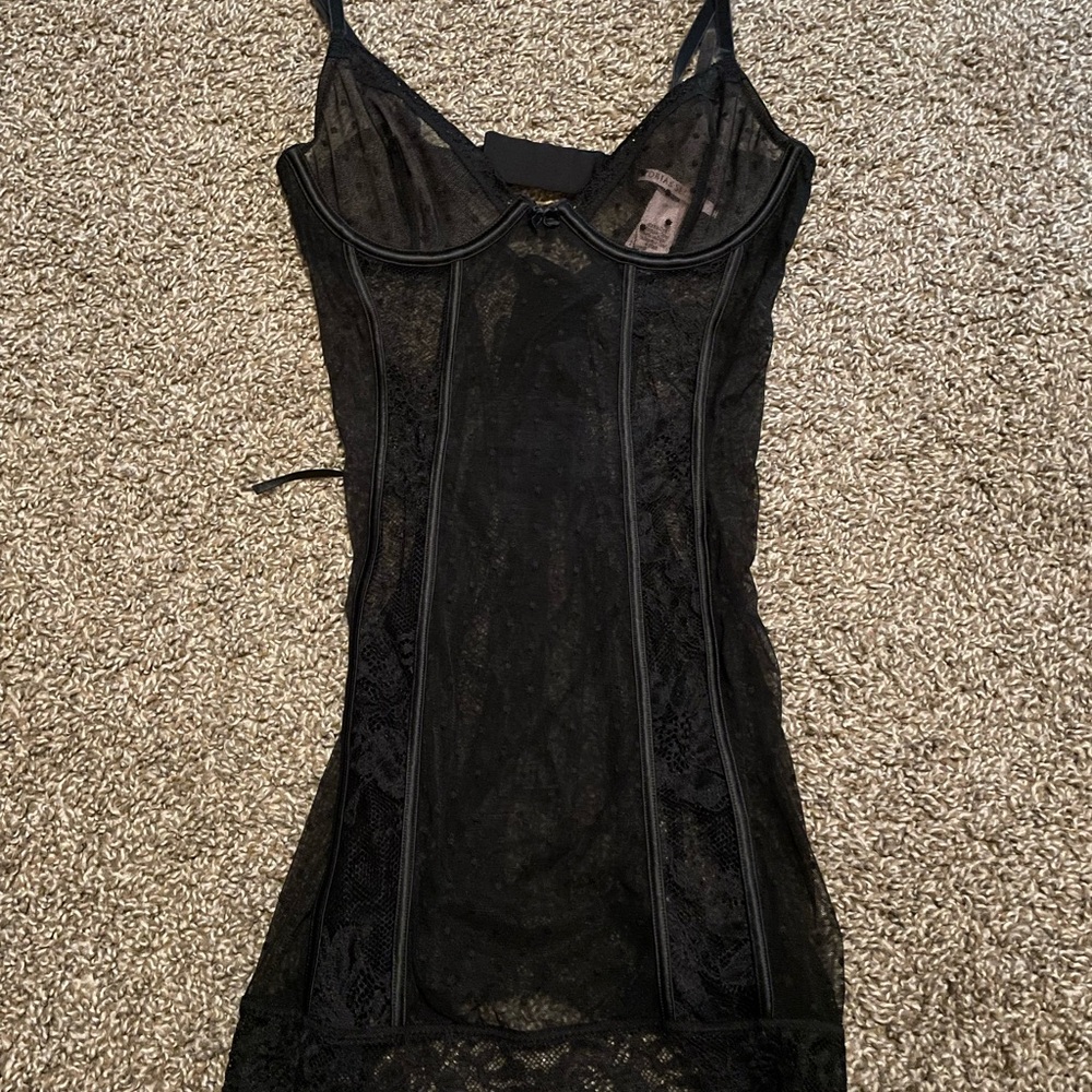 Elegant Black Lace Slip Dress Victorias Secret
